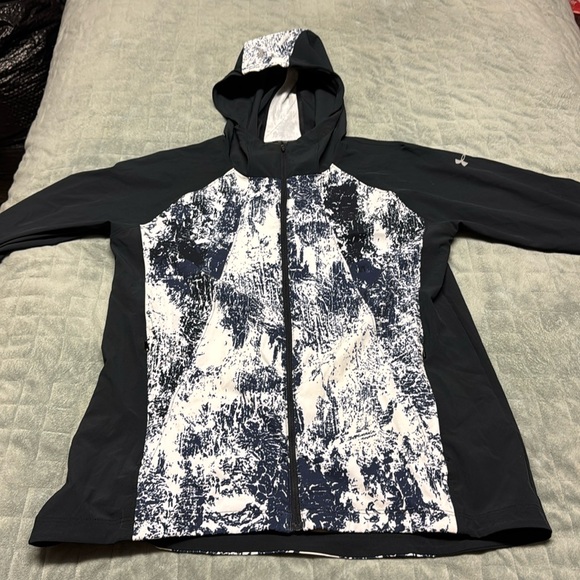 Under Amour Hooded Jacket, Black, White, Navy, Lightweight, Size M - Picture 2 of 9